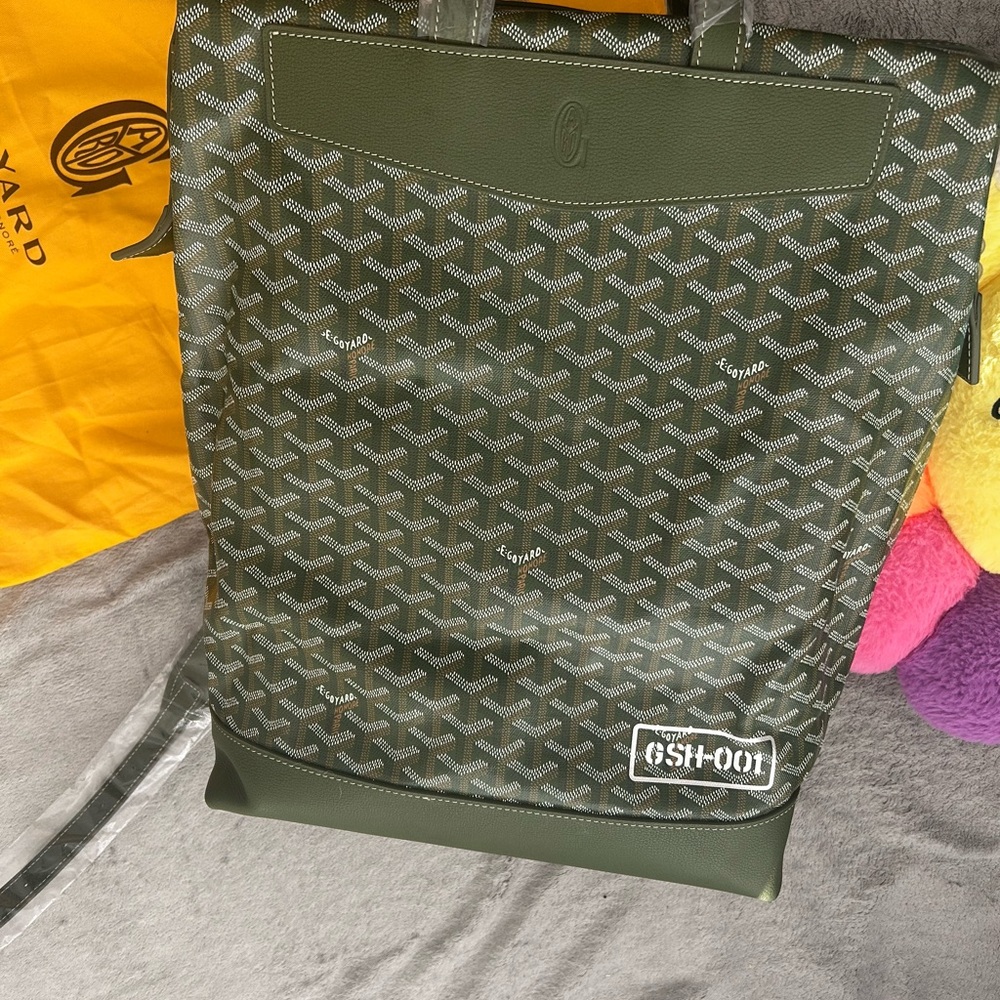 Goyard Green and Gray Patterned Backpack